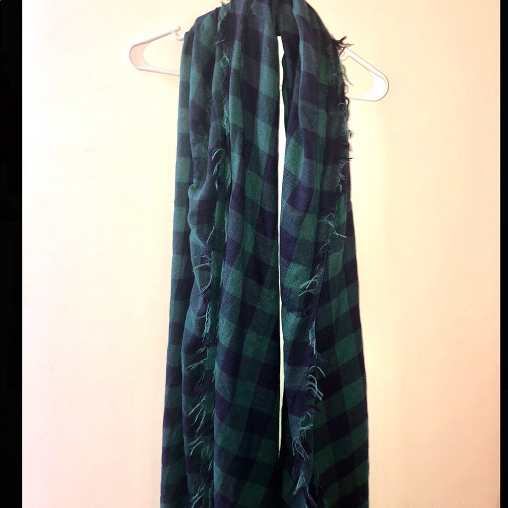 Green and Blue Plaid Scarf